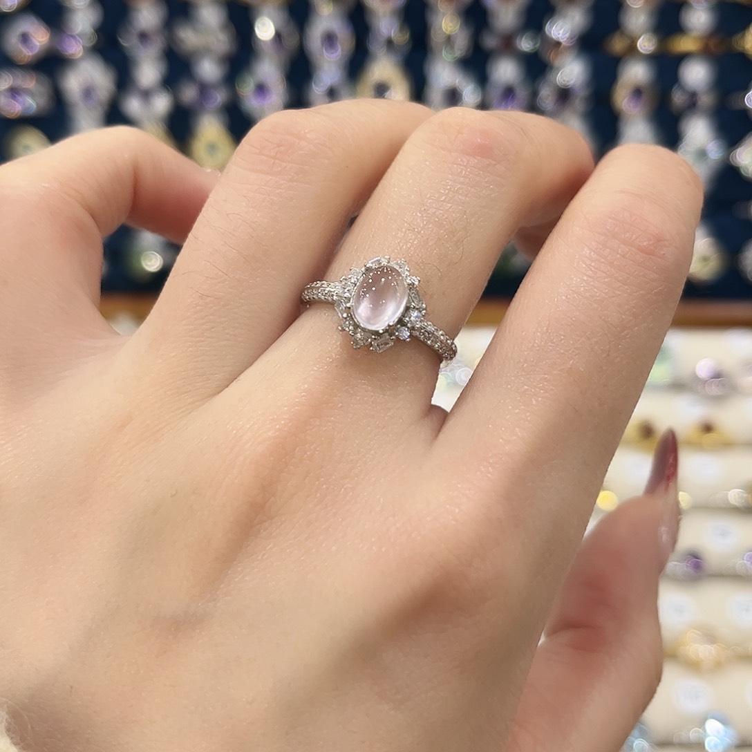 水晶女款银S925镶嵌戒指