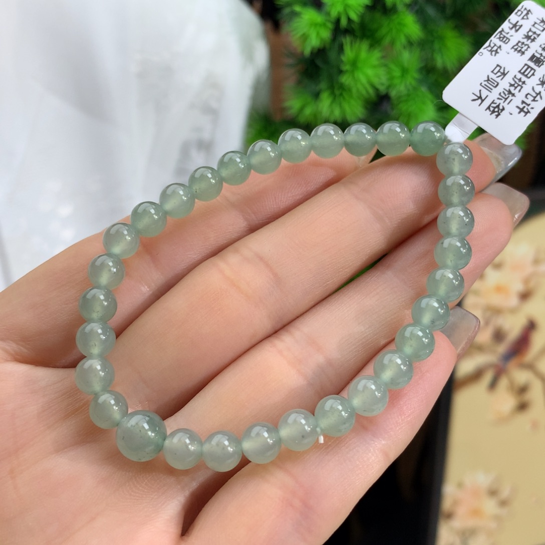 翡翠手链未镶嵌冰胶晴水手链卡6-7.4m m