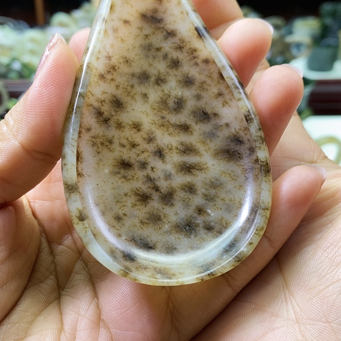 和田玉茶则未镶嵌