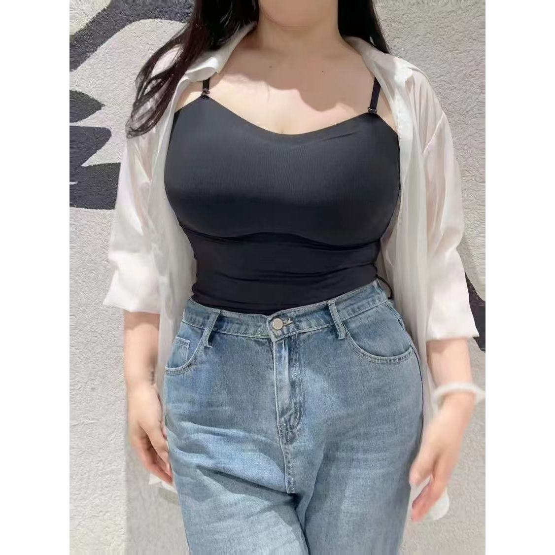 胖花推荐胖mm无痕美背自带胸垫6618