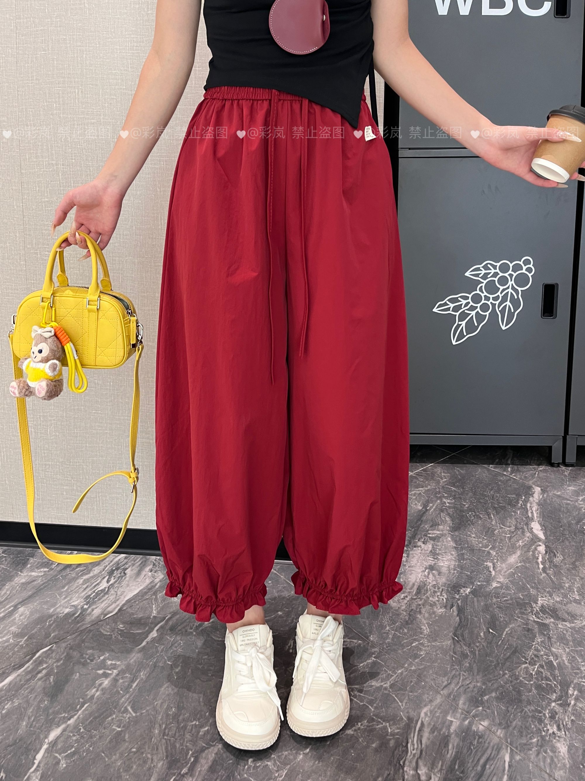 女款爆款2025新款夏季薄款速干松紧腰口袋灯笼裤花苞裤休闲裤女