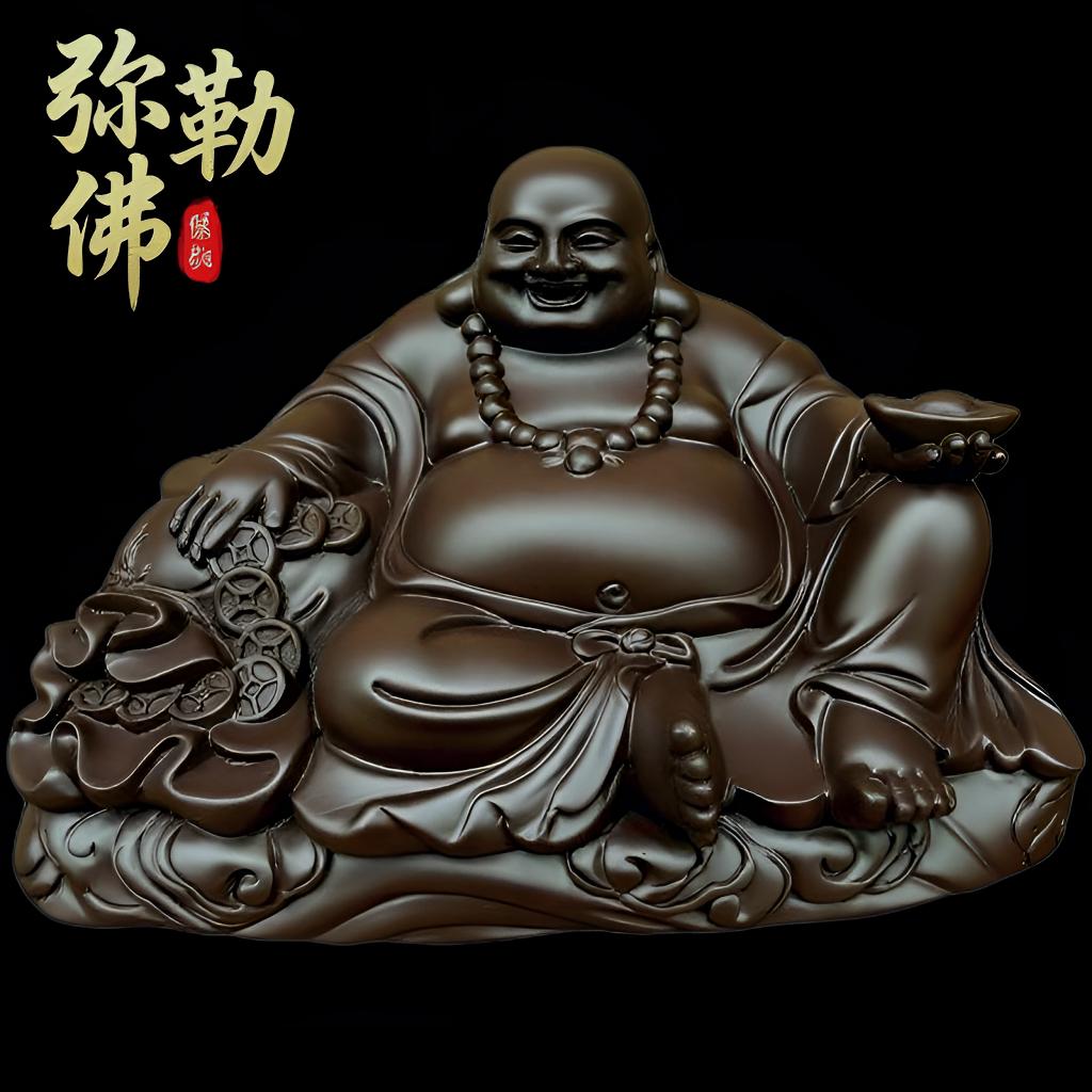 湘荟大肚弥勒佛茶宠中式桌面茶宠招财工艺品摆件笑佛弥勒佛佛像