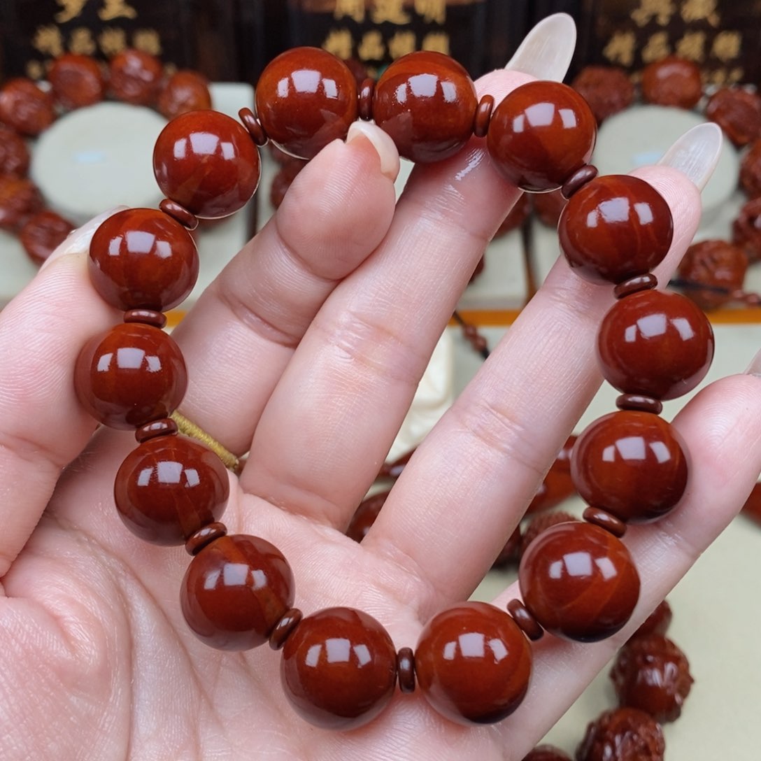 橄榄核吊坠正圆光珠