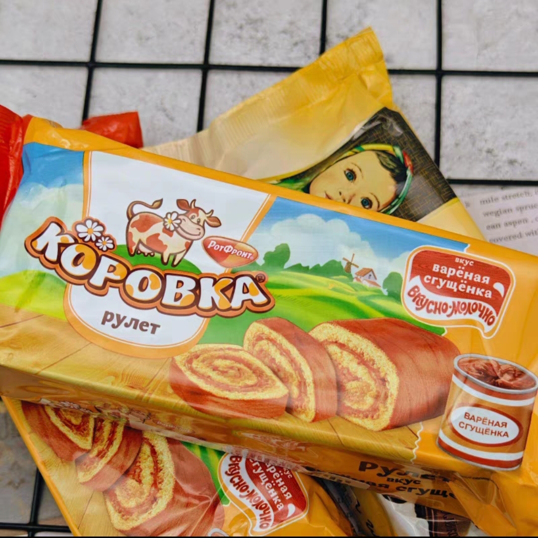 俄罗斯进口爱莲巧巧克力牛奶蛋糕卷早餐面包甜品