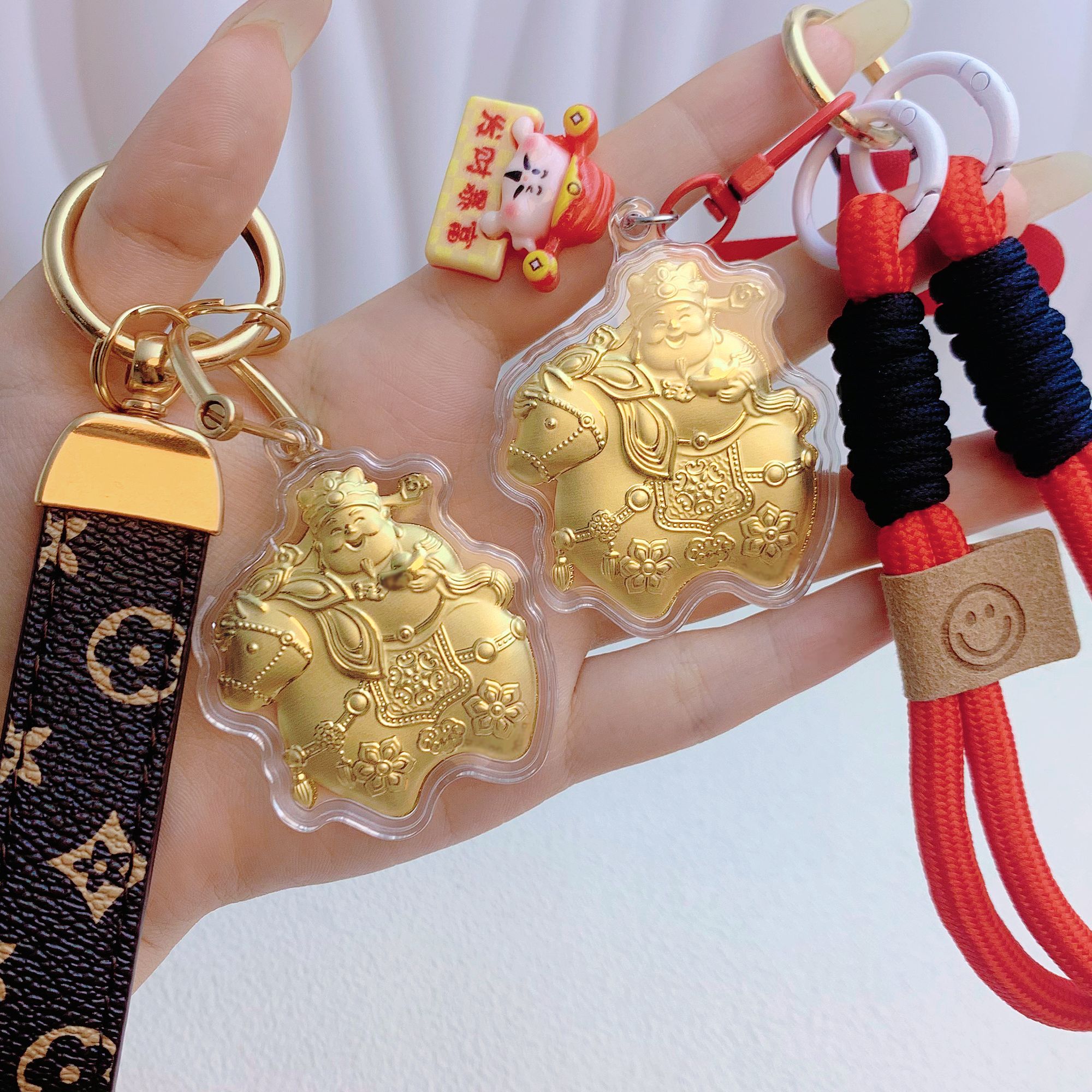 【水贝金店】新款【唐马财神】电动车钥匙扣挂件 手机包包可爱卡通