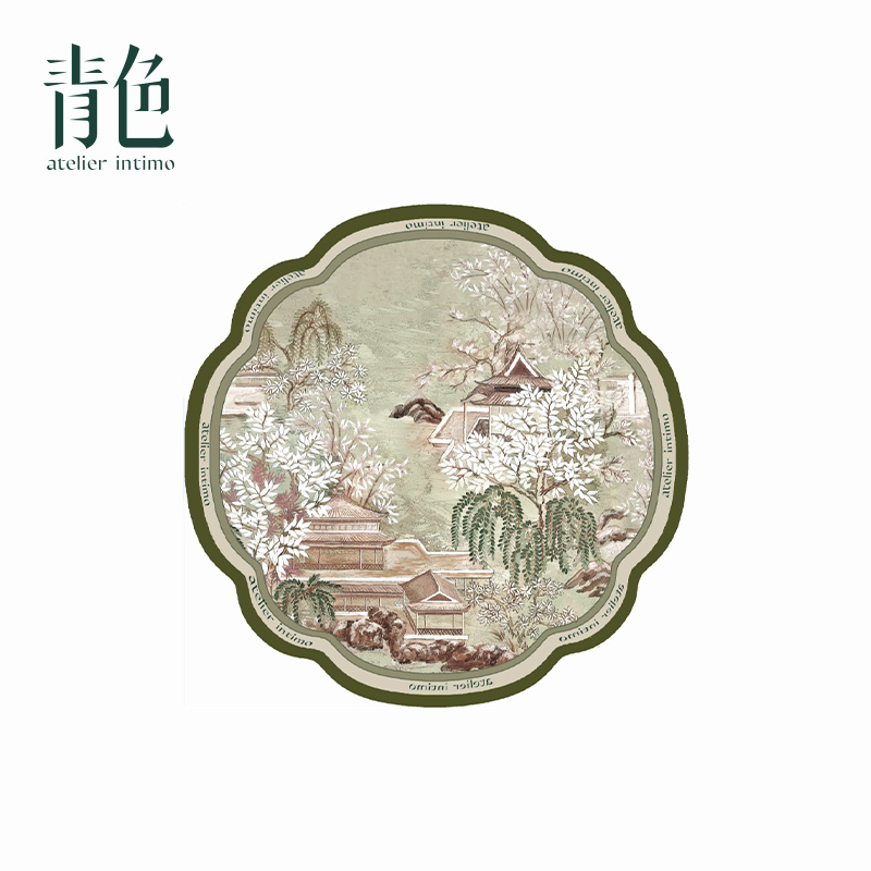 atelier intimo/青色青色印花居家日用杯垫