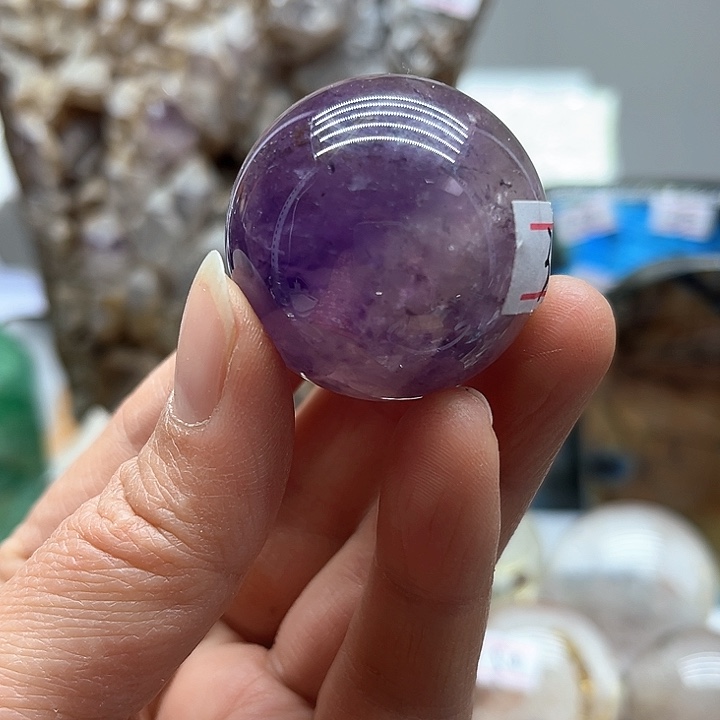 紫晶68克水晶小球未镶嵌