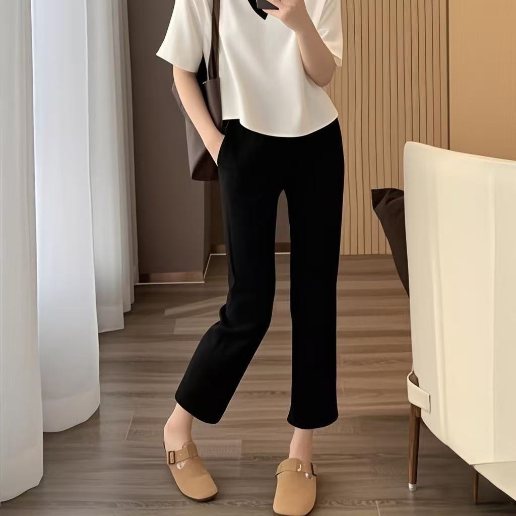 牛仔裤女2025夏季新款高腰显瘦弹力百搭大码直筒黑白色烟管裤子