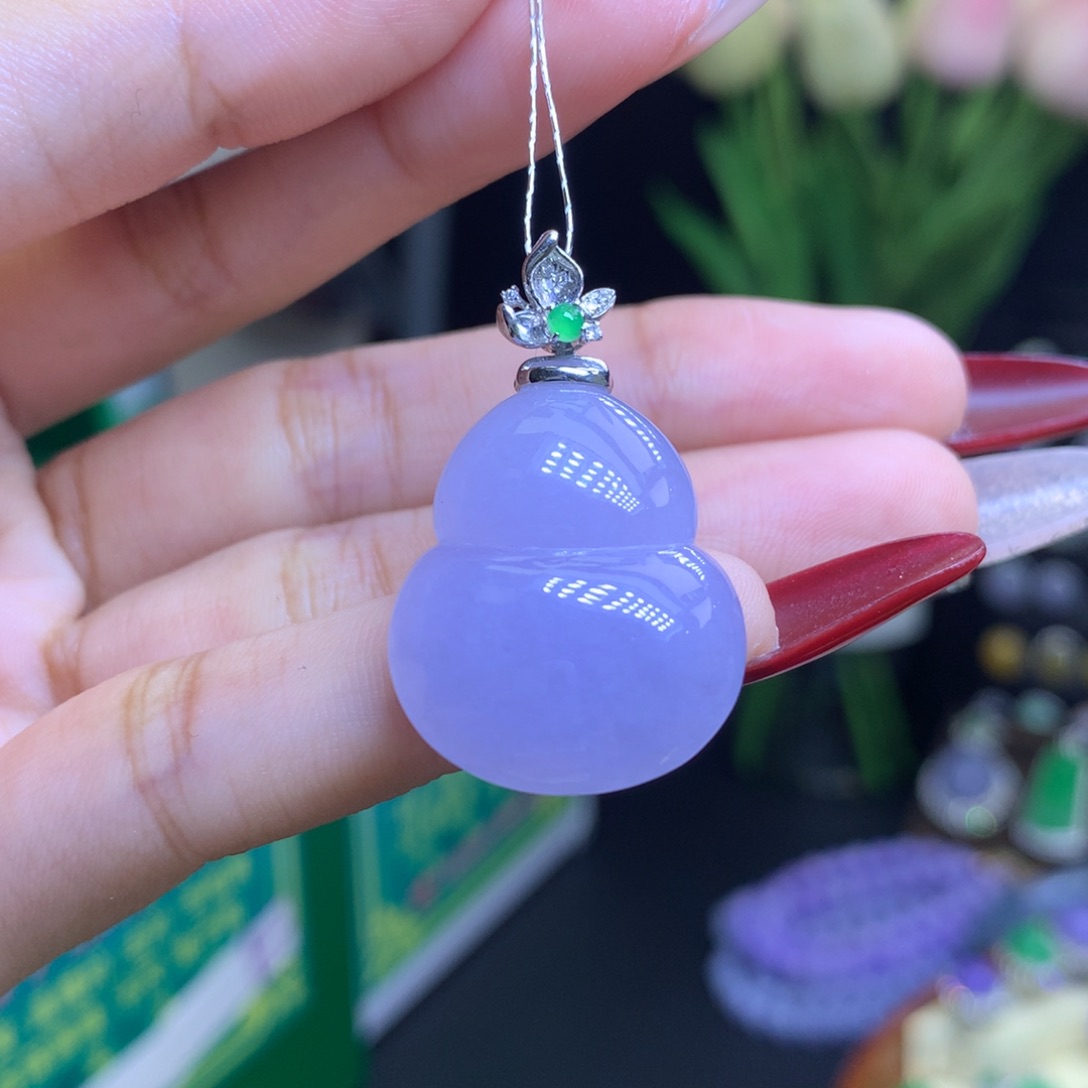 翡翠颈饰18K金镶嵌天然