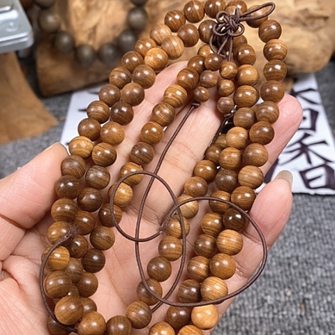 檀香木手串/手链老山檀香黑肉虎纹0.8/108沉水