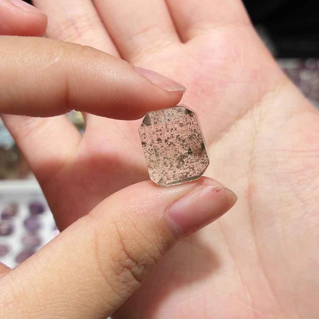 未镶嵌吊坠(不含链)水晶绿幽灵 随形 打孔定制不退换