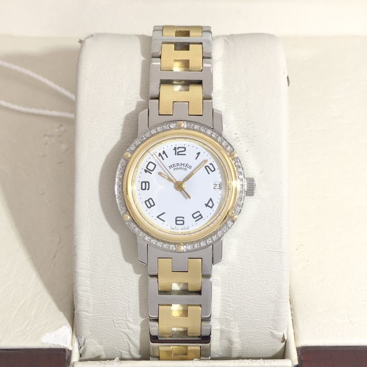 99新 Hermes/爱马仕 clipper 石英表 表径24/配礼盒/苏酥精选