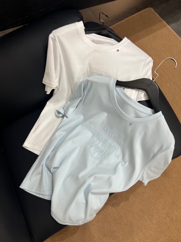 KW【T恤控】南油欧货设计师款女装时尚刺绣百搭上衣休闲T恤