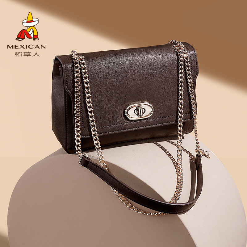 稻草人新款包包女链条小方包时尚质感美拉德斜挎包秋冬百搭女包