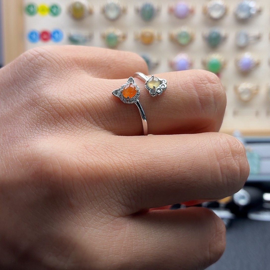 翡翠银S925镶嵌戒指