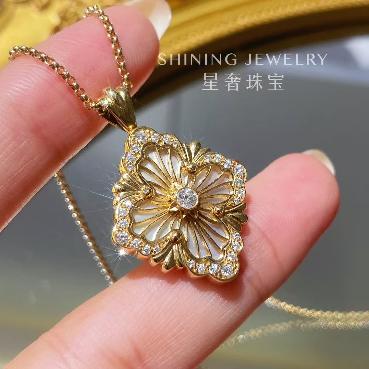 【星奢珠宝】（13克以上）18k钻石宫廷风气质轻奢布布时尚天然真钻