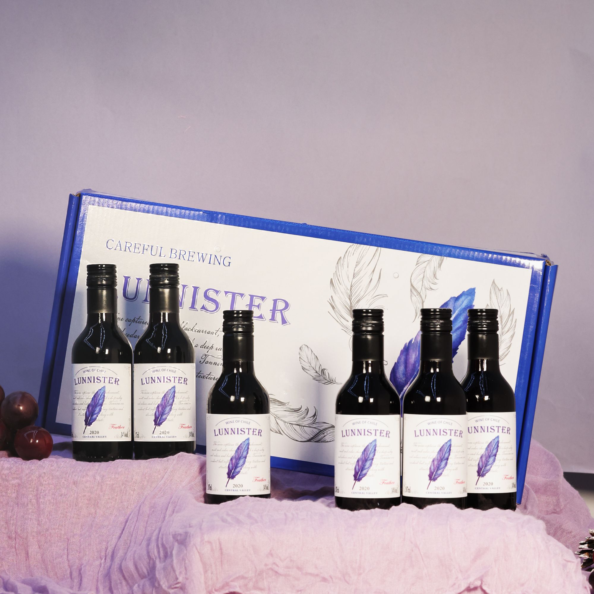 【智利进口】鲁尼斯特落羽赤霞珠干红葡萄酒187ml*6礼盒装