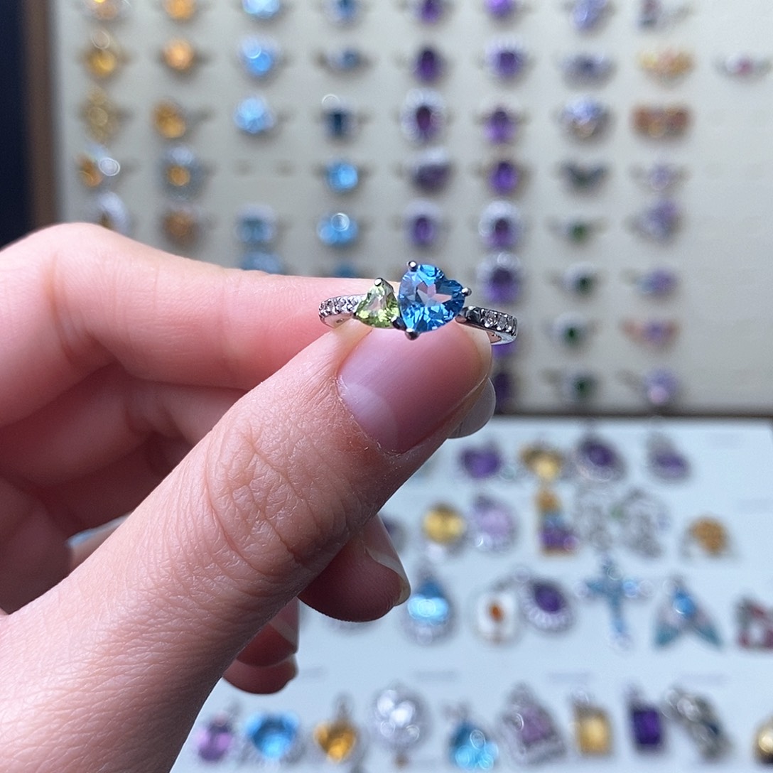 托帕石戒指银S925镶嵌（需要证书备注）