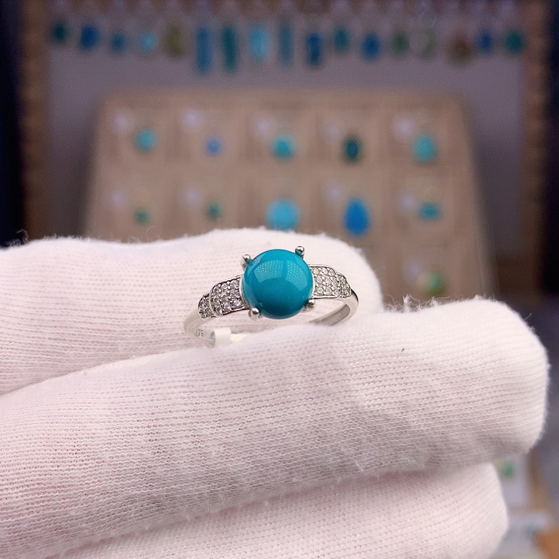 绿松石银S925镶嵌颈饰