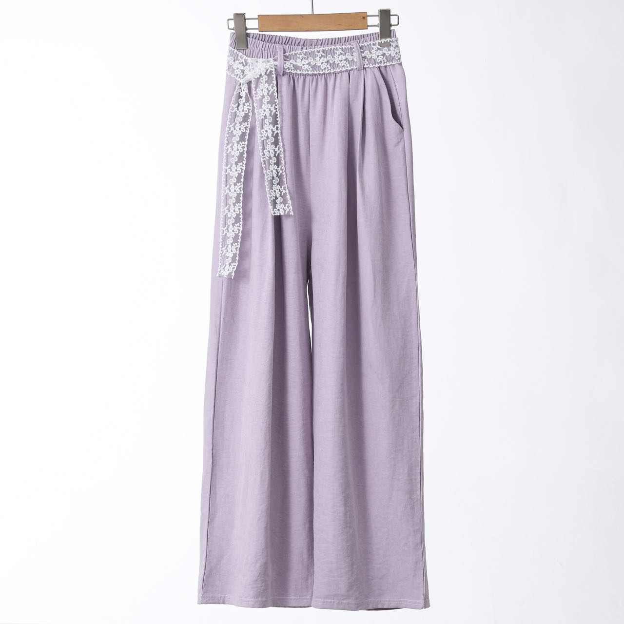 蕾丝拼接小众设计感阔腿裤女高级感长裤