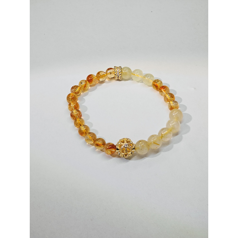 【0132】超强双倍吸金招米！黄塔晶金发晶女款轻奢招财本命年饰品