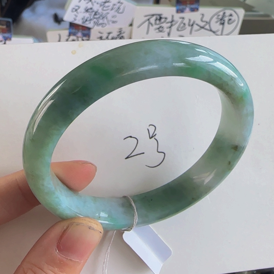 翡翠手镯未镶嵌老坑完美绿色胶58.8亏米