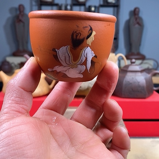 紫砂茶杯紫砂法郎杯朱泥微瑕