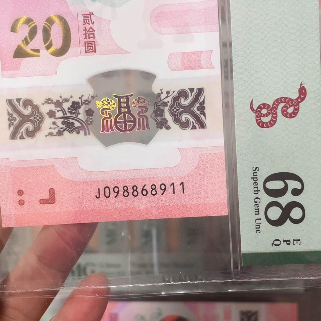 塑料蛇钞倒置满号68分！098868911