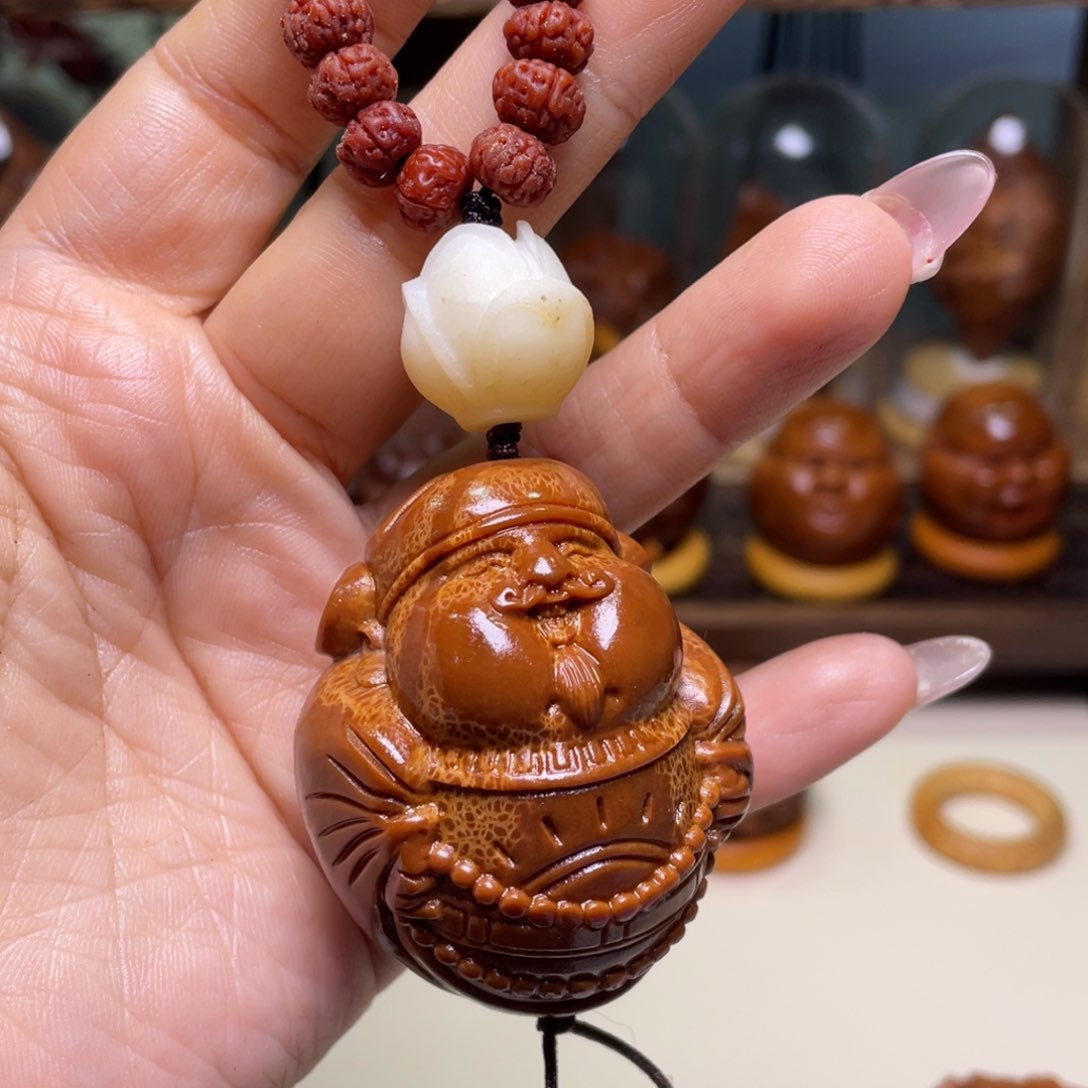 佛螺菩提吊坠浪*嘟嘟财神玉华金刚一套 四二尺