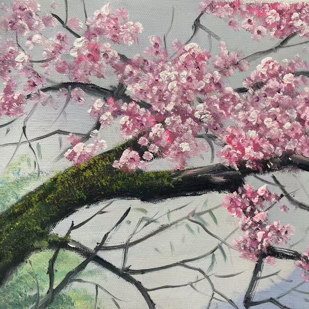 林彦新***春景11.26--约50-60厘米-手绘油画-麻布