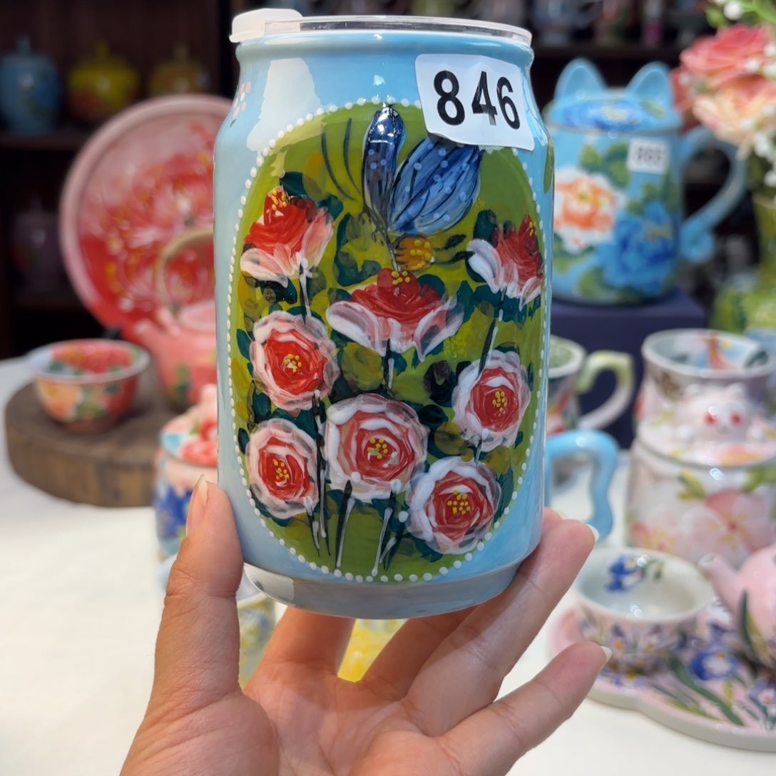 景德镇手绘高温釉下彩陶瓷茶具