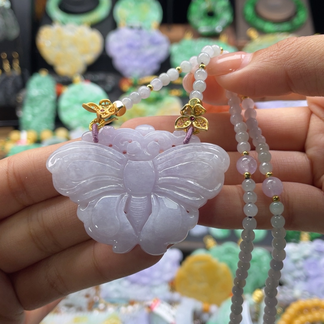 翡翠未镶嵌颈饰代编织