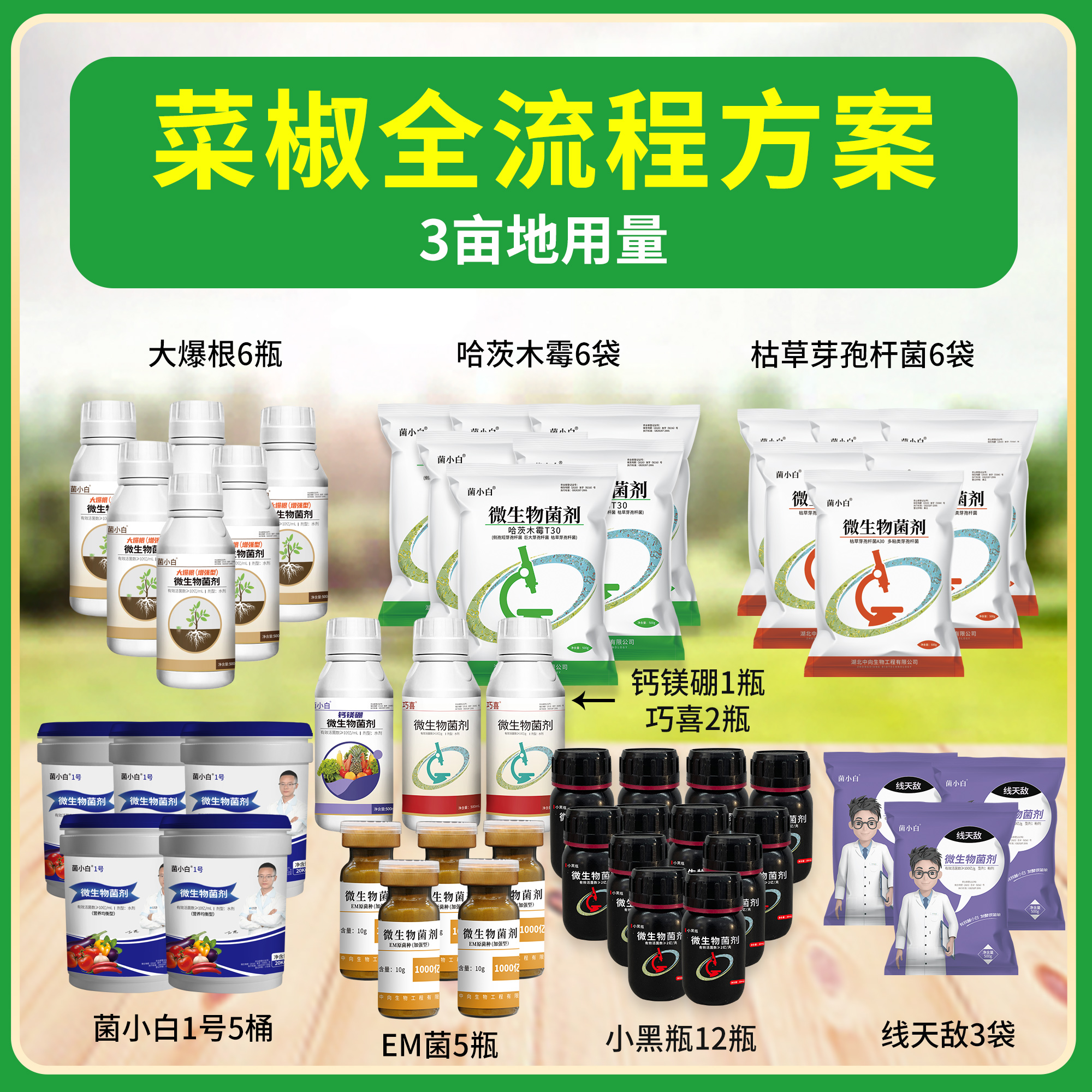 中向推荐种植用微生物菌剂套餐（3亩地用量）