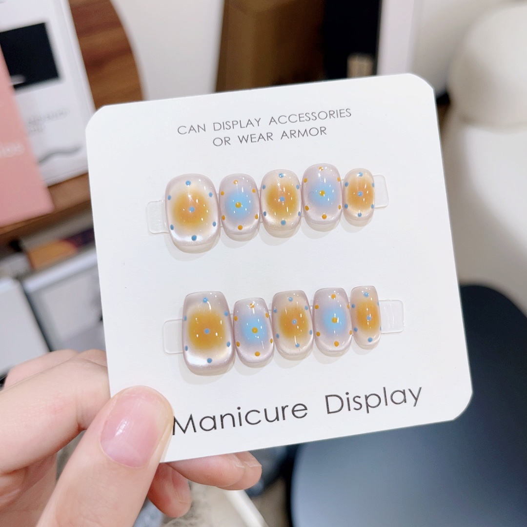 【可露丽】海盐芝士蓝  定制美甲贴片10片装美甲贴片ins