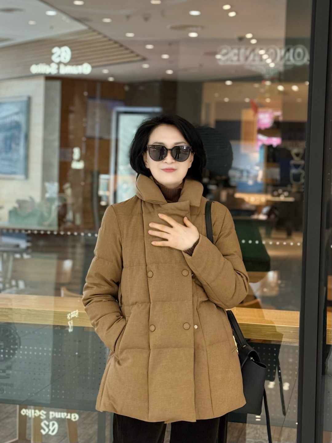 YGC【一生所爱】中长款鹅绒精致时尚羽绒服休闲百搭25018