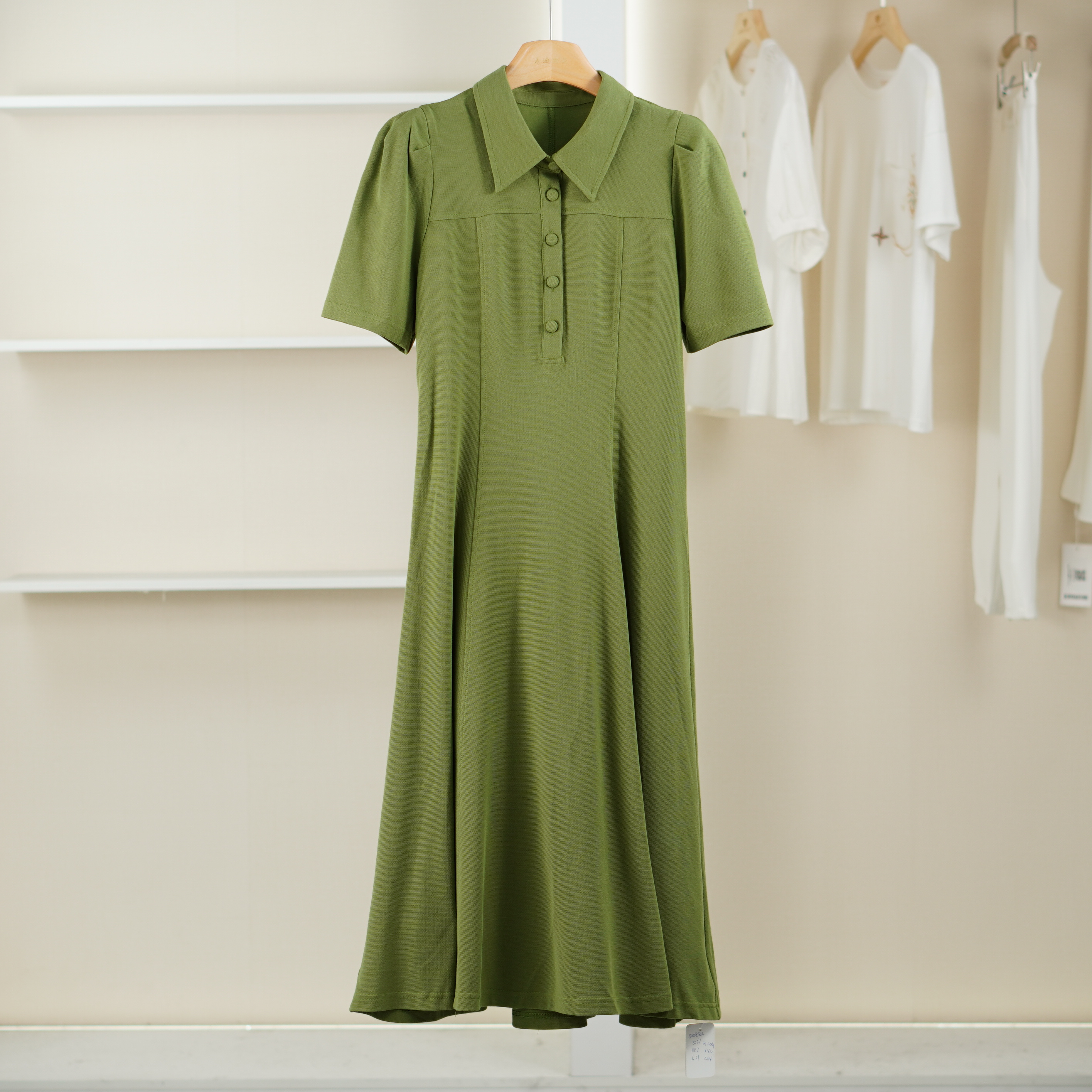 麦迪尚品【DT*】51008302 夏季简约休闲短袖翻领连衣裙品牌女装