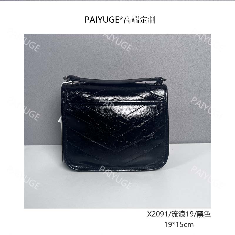 X2091/流浪19/黑色 paiyuge高端订制百搭女士手提单肩斜挎包1715