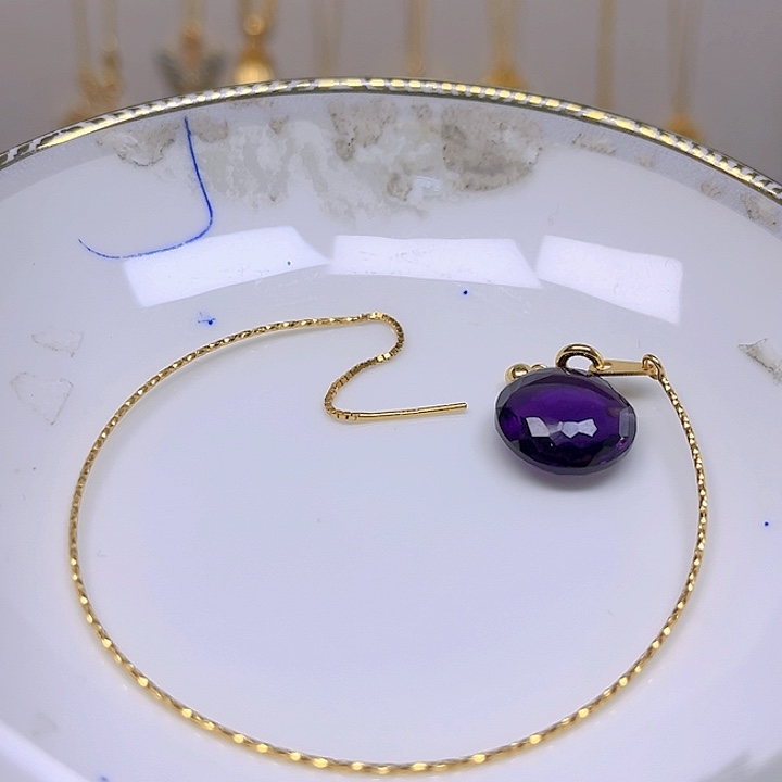 紫晶颈饰银S925镶嵌紫晶925镶嵌129