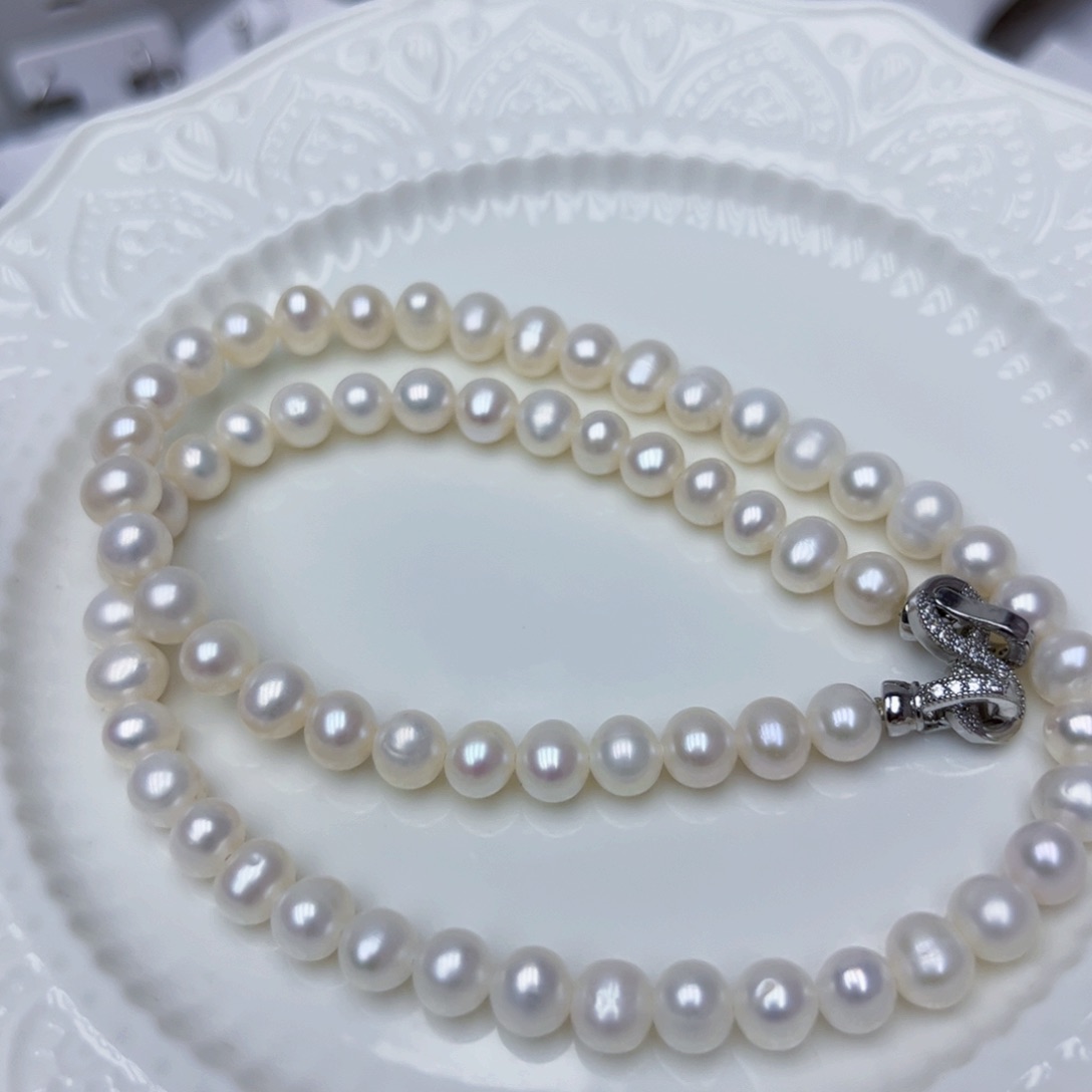 淡水珍珠颈饰银S925镶嵌