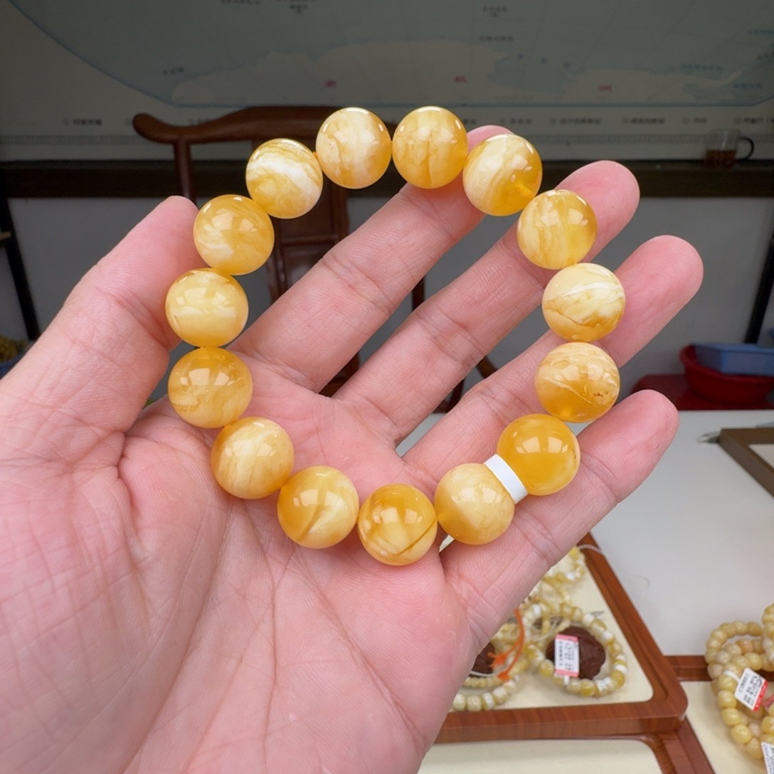 蜜蜡未镶嵌裸石蜜蜡手串