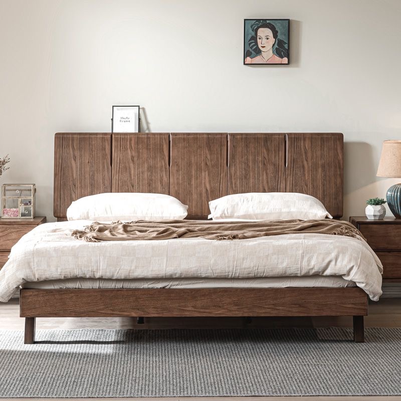 月浦家黑胡桃实木床主卧大床轻奢新中式家用创意简约单人北欧日式