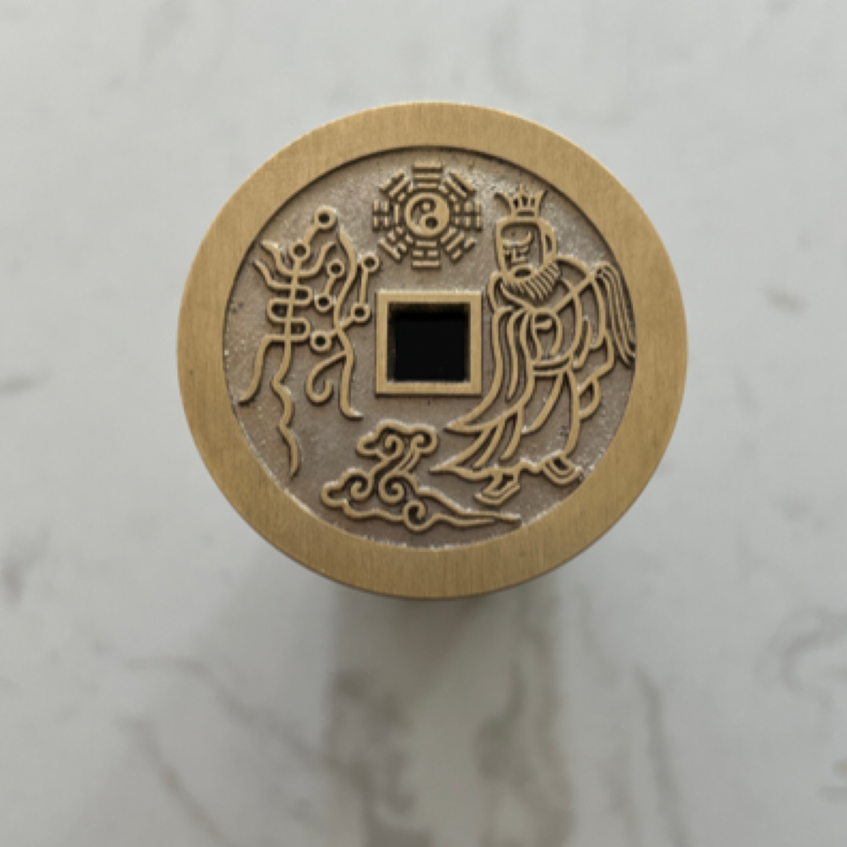 铜吊坠 【小冶收藏】八卦铜现代翻沙工艺品老君拂尘吊坠46mm送绳