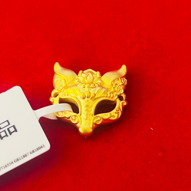 【莹莹专享】足金999 青丘狐狸面具 ZP 0.95 纳金添福