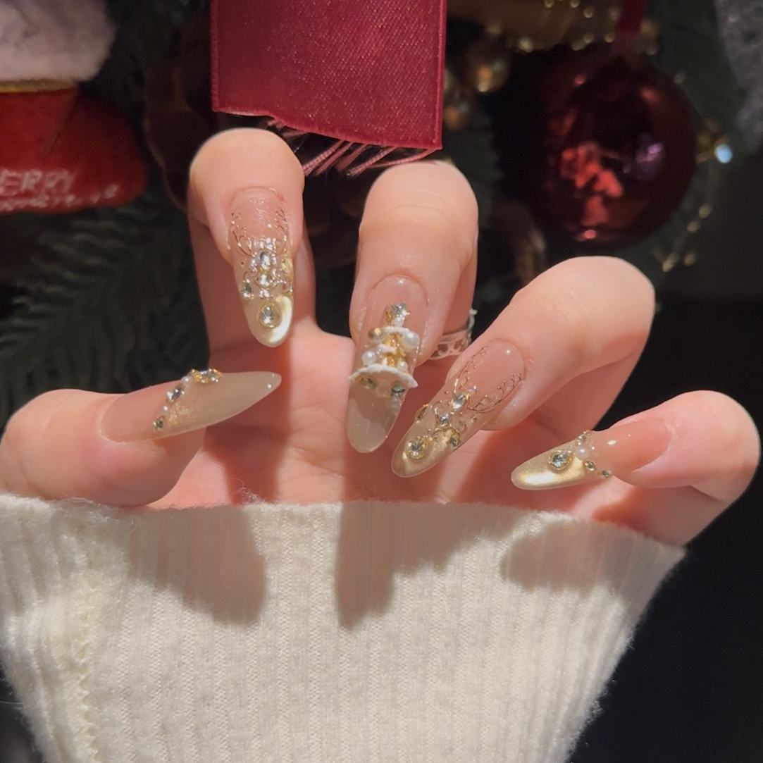 【麋鹿圣诞】纯手工穿戴美甲