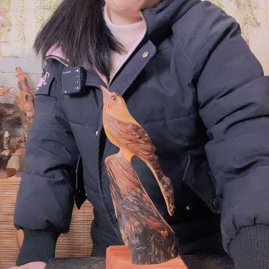 松木水**园琥珀木自然摆件