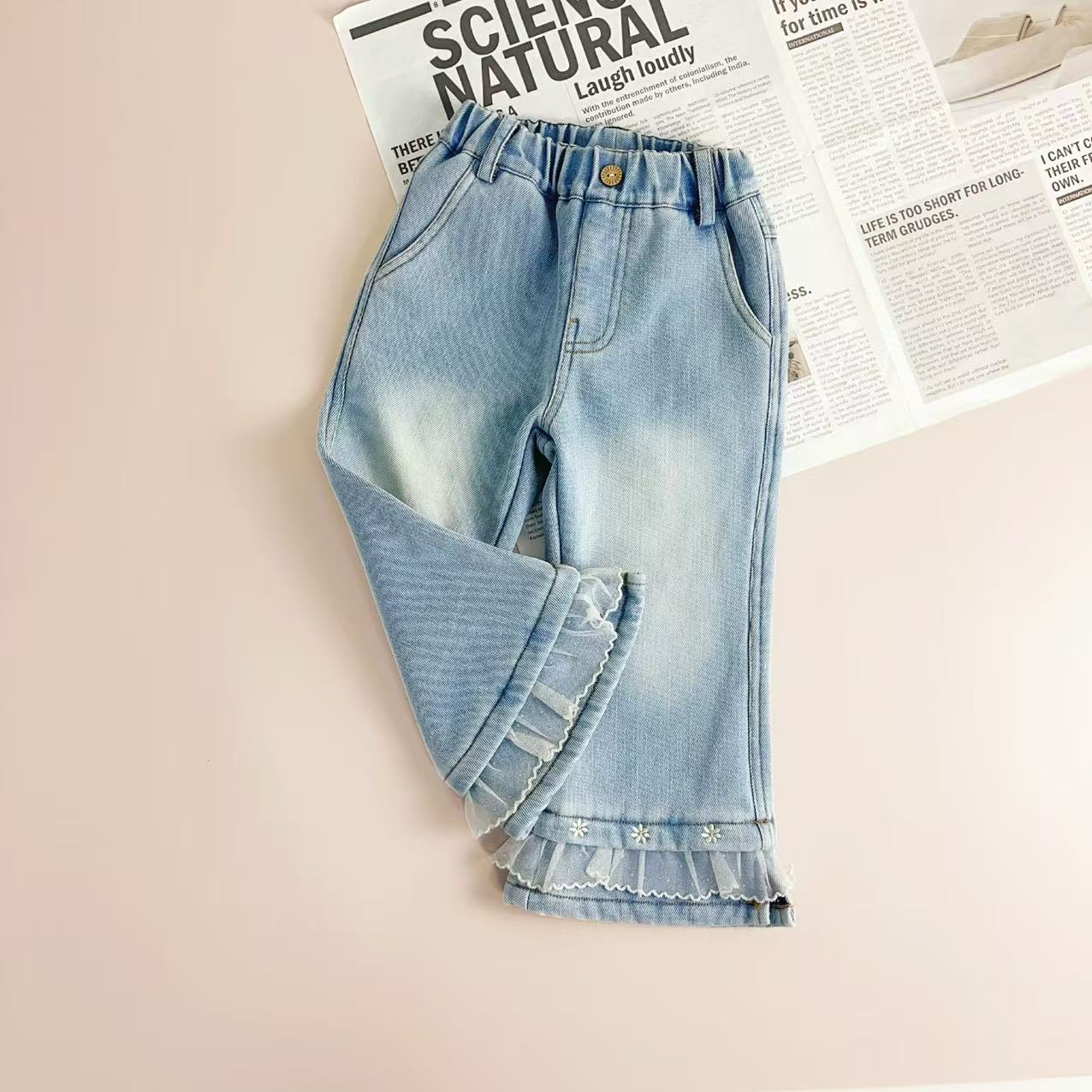 【】H25287新款冬季女童时髦加绒休闲裤