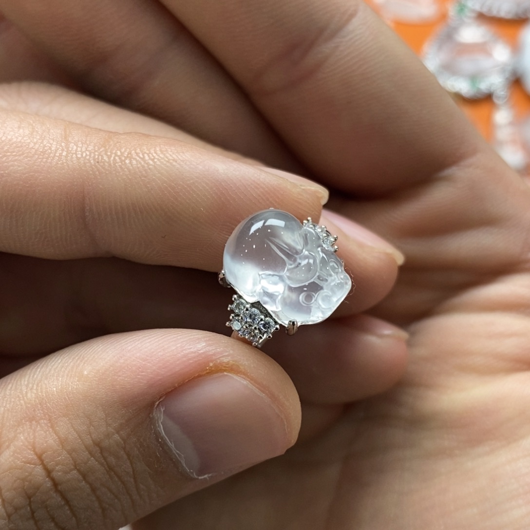 石英质玉吊坠(赠链)银S925镀金镶嵌易**水