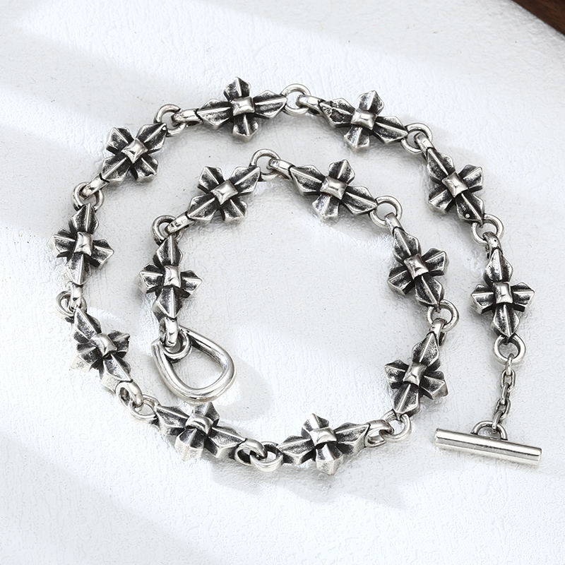 链子925银 时尚轻奢气质十字拼接项链