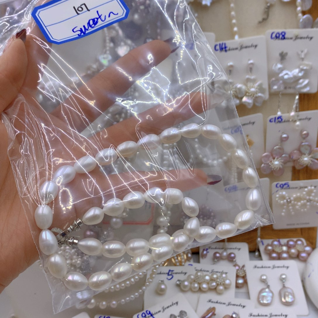 淡水珍珠耳饰银S925镶嵌S****2