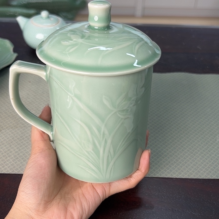 龙泉云间青瓷小米茶器